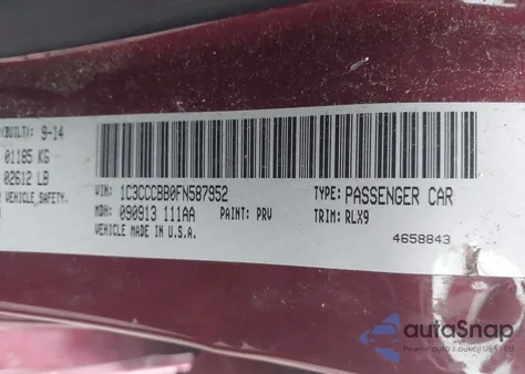 2015 Chrysler 200 S из США, поврежденный, VIN 1C3CCCBB0FN587952